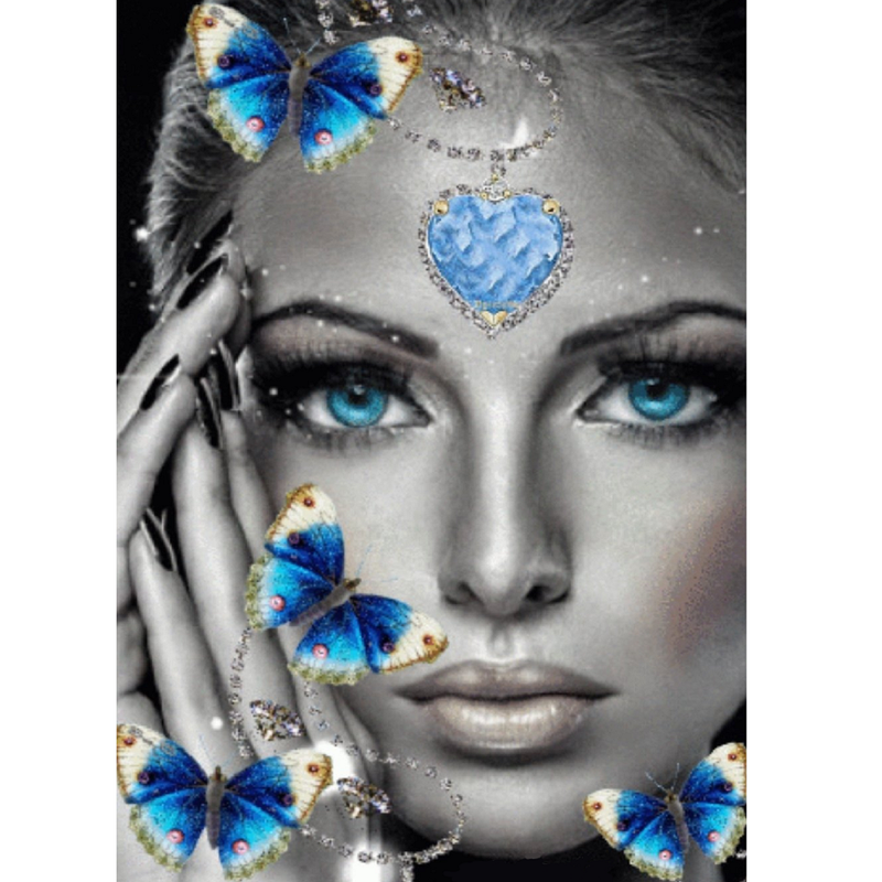 Blauwe ogen Diamond painting | Eigen foto | Dieren | Kopen | Dikke dames | Action | Nederland | Steentjes | Diamant | Diamond Painting Expert