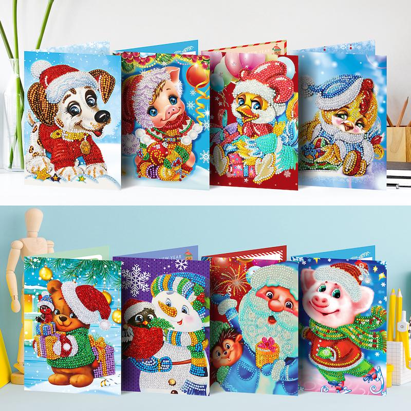 Kerstkaarten | 8 stuks | Diamond Painting Speciaal – Diamond Painting ...