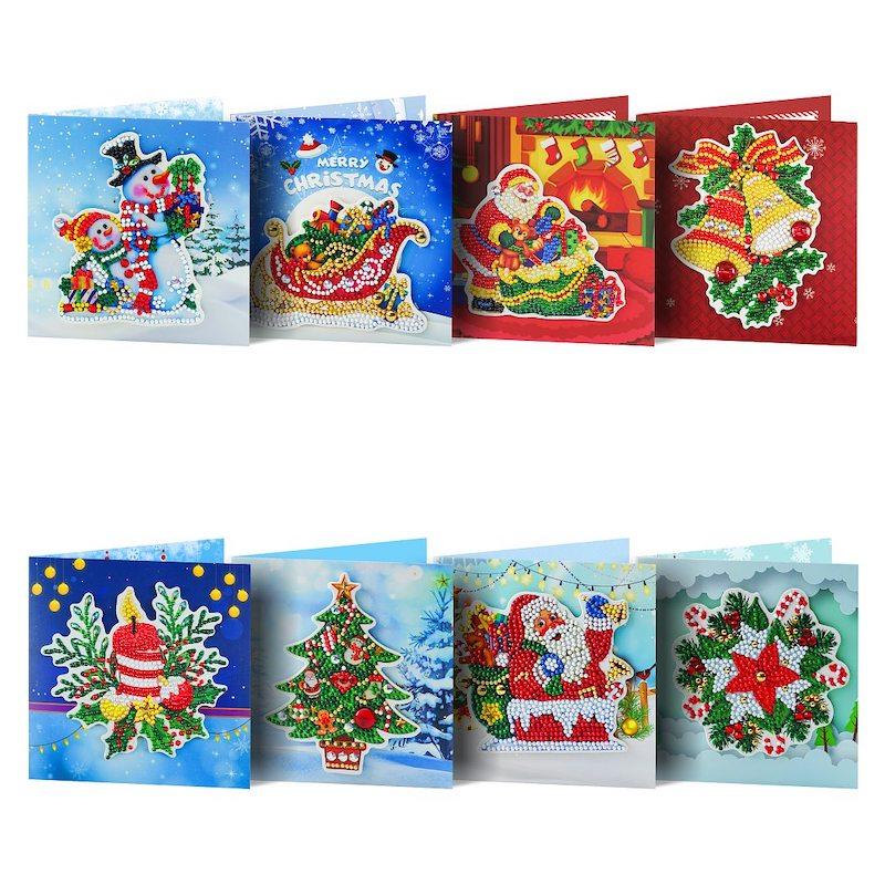 Kerstkaarten | 8 stuks | Diamond Painting Speciaal – Diamond Painting ...