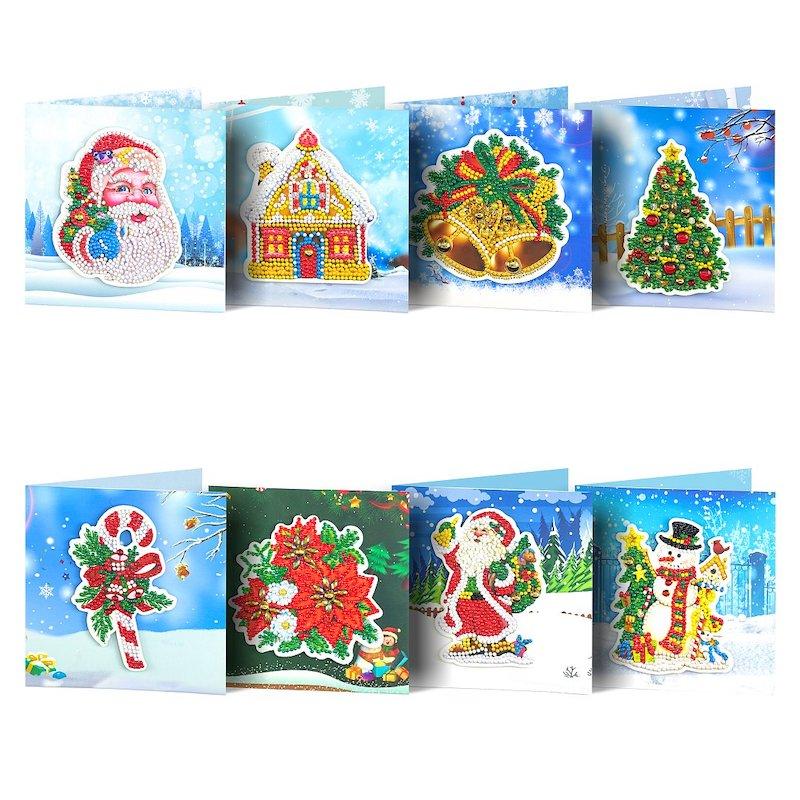 Kerstkaarten | 8 stuks | Diamond Painting Speciaal – Diamond Painting ...