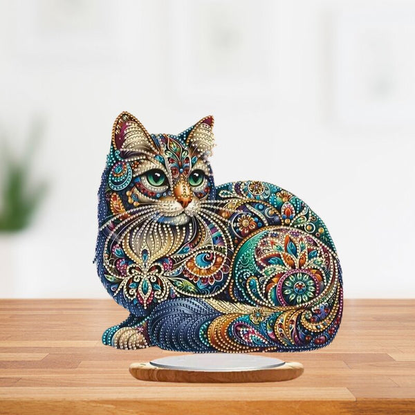 GDYEEH Doe-het-zelf Cartoon Cat 5D Diamond Art Kits, Ronde Full Drill