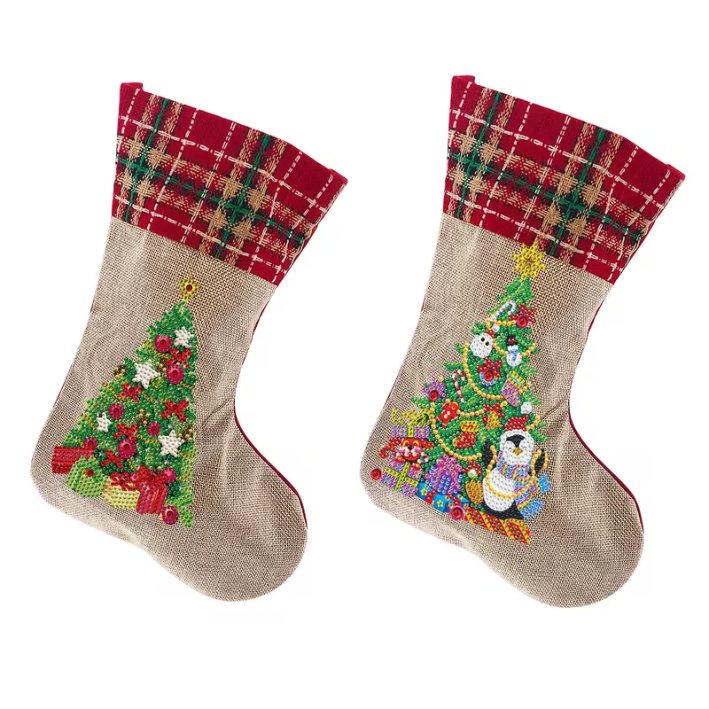 Diamond Painting Kerstsokken - Kerstboom Set-Diamond Painting