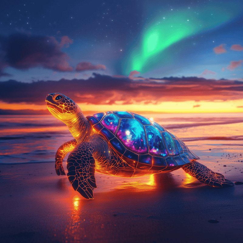 Gloeiende schildpad-Diamond Painting