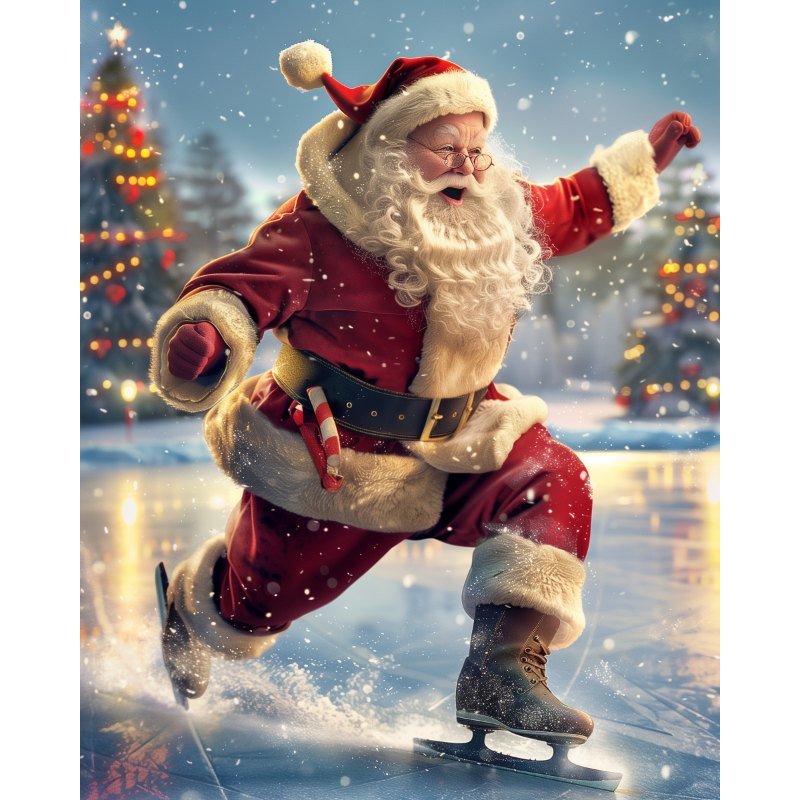 Kerstman op het ijs-Diamond Painting