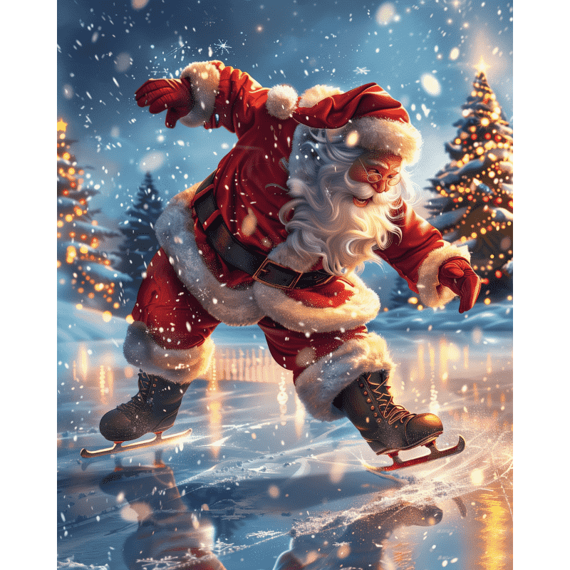 Kerstman op het ijs-Diamond Painting