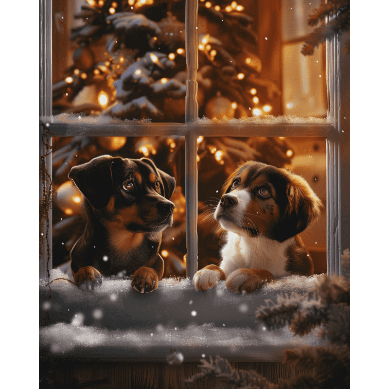 Wachten op de Kerstman-Diamond Painting