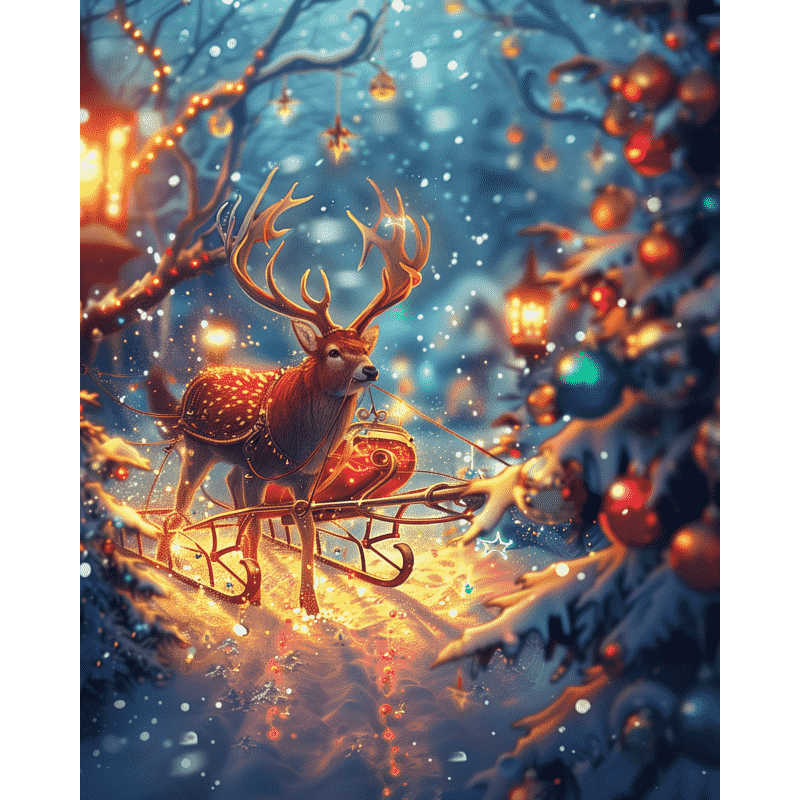 Reis door de sneeuw-Diamond Painting