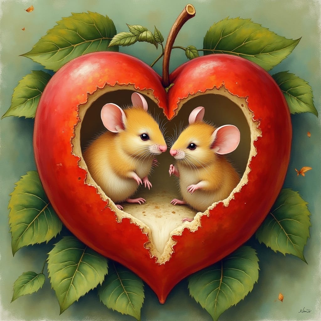 Verliefde muizen-Diamond Painting