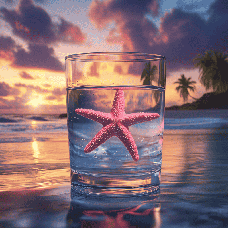 Zeester in een glas-Diamond Painting