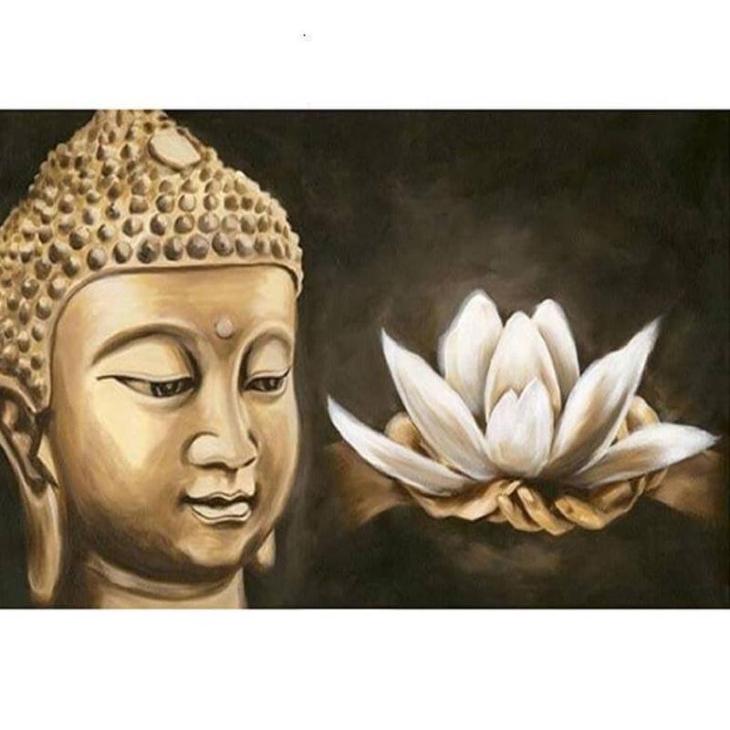 Boeddha met lotus Diamond painting | Eigen foto | Dieren | Kopen | Dikke dames | Action | Nederland | Steentjes | Diamant | Diamond Painting Expert