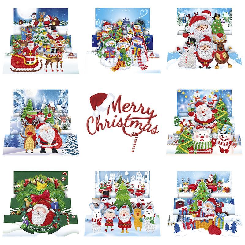 Diamond Painting Kerstkaarten set - 6 stuks creatieve kerstkaarten kit Diamond Painting Kerstkaarten set - 6 stuks creatieve kerstkaarten kit