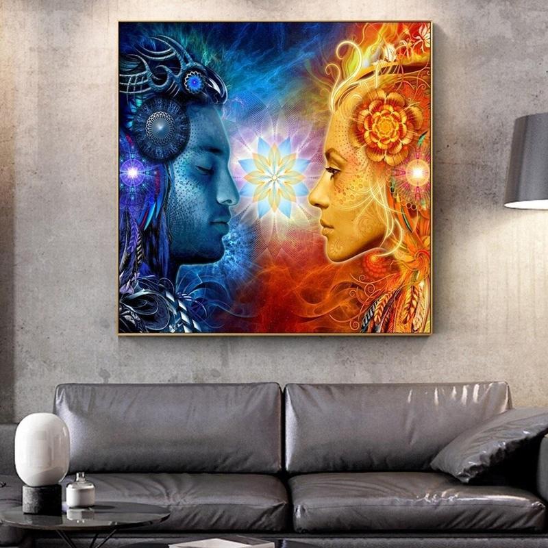 God & Godin v.a. 50x50cm Diamond painting | Eigen foto | Dieren | Kopen | Dikke dames | Action | Nederland | Steentjes | Diamant | Diamond Painting Expert