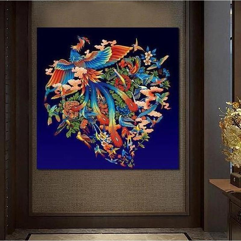 Hart van papegaaien v.a. 50x50cm Diamond painting | Eigen foto | Dieren | Kopen | Dikke dames | Action | Nederland | Steentjes | Diamant | Diamond Painting Expert