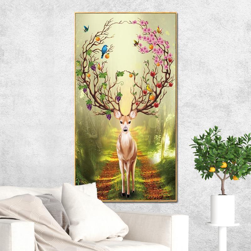 Hert v.a. 50x80cm Diamond painting | Eigen foto | Dieren | Kopen | Dikke dames | Action | Nederland | Steentjes | Diamant | Diamond Painting Expert