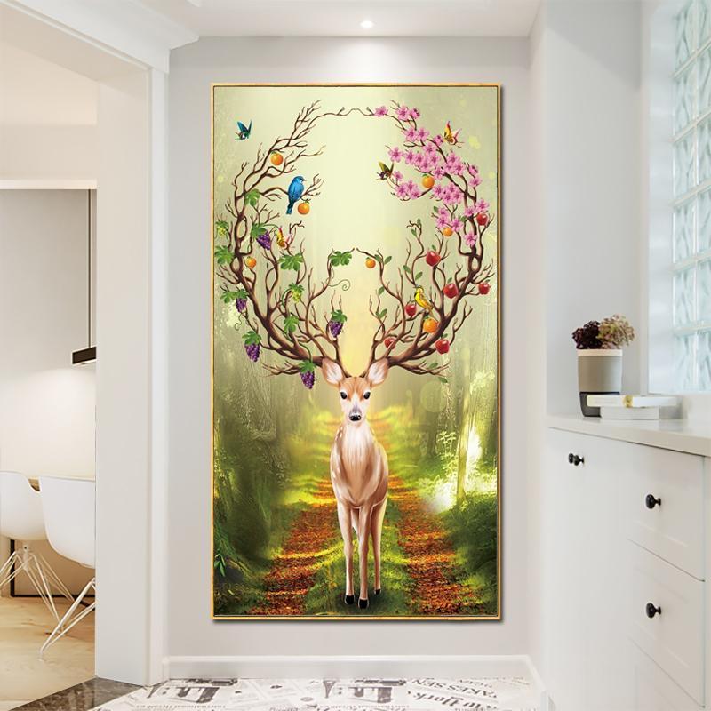 Hert v.a. 50x80cm Diamond painting | Eigen foto | Dieren | Kopen | Dikke dames | Action | Nederland | Steentjes | Diamant | Diamond Painting Expert