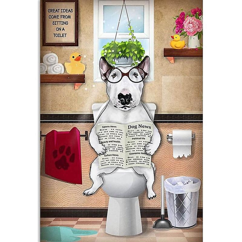 Diamond painting - Hond die een krant leest - Dieren - Geproduceerd in Diamond painting - Hond die een krant leest - Dieren - Geproduceerd in