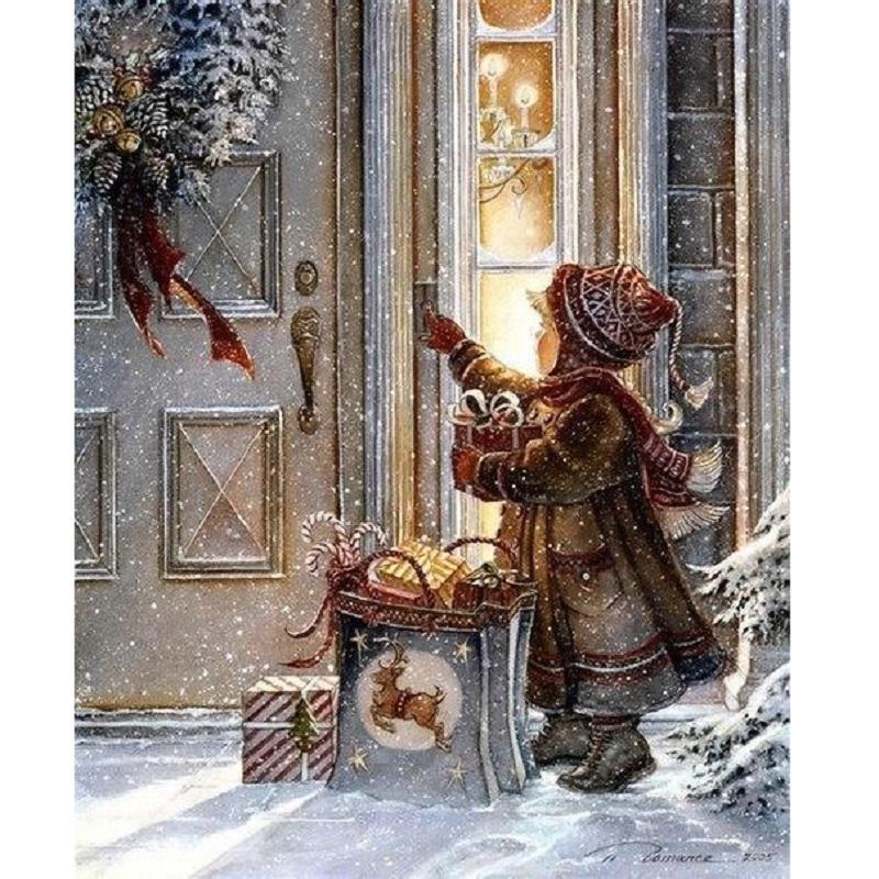 Diamond Painting Pakket - Serie Kerstmis - Kerstman Onder De Maan 50x40 Cm Complete Set Volledige Bedekking Ronde Steentjes Diamond Painting Pakket - Serie Kerstmis - Kerstman Onder De Maan 50x40 Cm Complete Set Volledige Bedekking Ronde Steentjes